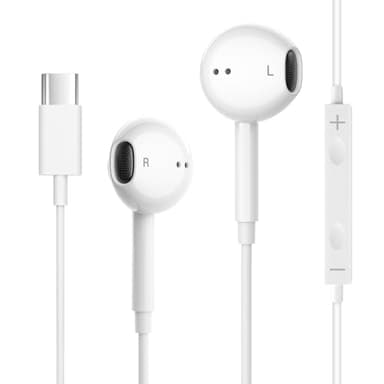 USB C Headphones Wired for iPhone 17/16/15 Pro Max Plus, Type C Earphones for iPad Pro Air Mini, Earbuds for MacBook Series, for Google Pixel, Samsung