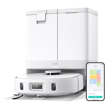 eufy X10 Pro Omni Robot Vacuum Cleaner With Mop, Incredible Suction, Dual Mops with 12 mm Auto-Lift and Carpet Detection, AI Obstacle Avoidance, Auto Mop Washing&Drying, Self-Emptying, Self-Refilling