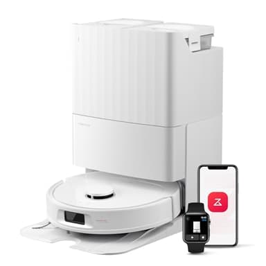 roborock Qrevo Series Robot Vacuum Cleaner with Mop, 10,000Pa Suction, Upgraded from Qrevo S, Dual Anti-Tangle Brushes, Smart Obstacle Avoidance, Auto Mop Washing&Drying, All-in-One Dock,White(QV 35S)