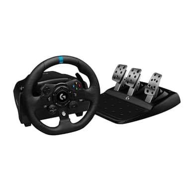 Logitech G923 Trueforce Gaming Racing Steering Wheel with Pedals, Power Feedback up to 1000 Hz, Responsive Pedal, Dual Clutch System, for Xbox Series X|S, Xbox One/PC, UK Plug - Black