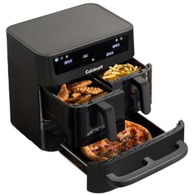 Cuisinart Tri Zone 13.6L Air Fryer & Oven | PFAS-Free | XXXL capacity | 3 Independent Cooking Zones | Dual 4.3L Air Frying Baskets + 5L Oven Drawer | 9-in-1 Cooking Functions | Sync+Match Cook