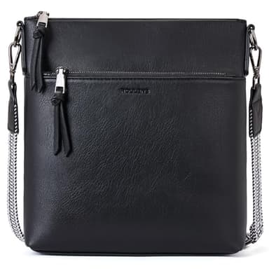 Roulens Trendy Crossbody Bag for Women,Lightweight Medium Crossbody Purse Soft Leather Women's Shoulder Handbags with Adjustable Wide Strap