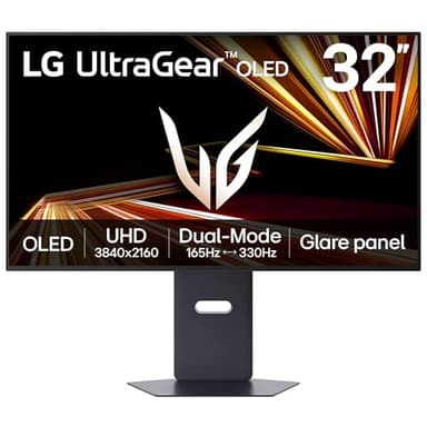 LG UltraGear OLED GX8 Gaming Monitor 32GX850A-B, 4K UHD, 32 inch Glare panel, Dual mode 165Hz - 330Hz, 0.03ms, HDR 400 True Black, NVIDIA G-Sync compatible & AMD FreeSyncPro, DP, HDMI 2.1,Black