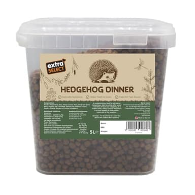 Extra Select Premium Hedgehog Dinner: Nutrient-Rich Dry Hedgehog Food for Year-Round Feeding - 5L Tub