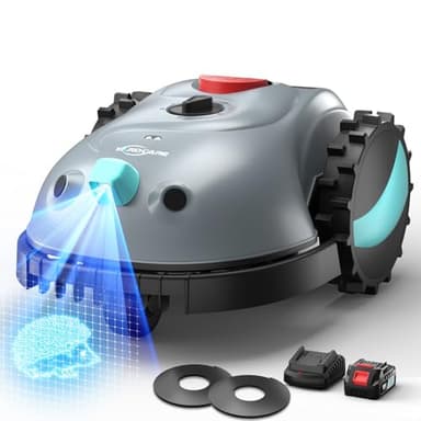 YARDCARE V100 Robot Lawnmower without Boundary,Vision Navigation,150 Obstacle Detection,20-60 mm Cutting Height,Robotic Lawnmower with Magnetic Wires,Low Noise,Replacement Blades,Spot Mow, Max.150m²