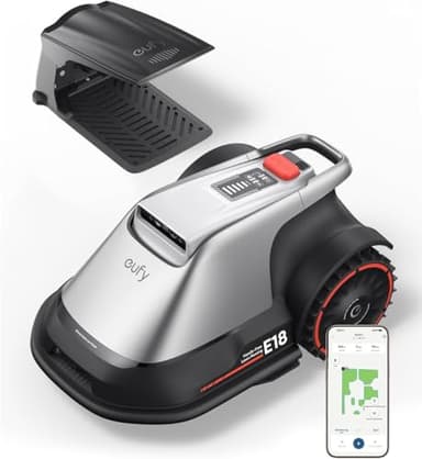 eufy E18 Robot Lawnmower,Max 0.3 Acres,Wireless Robot Mower with Auto Mapping,Vision Navigation,Multi-Zone Management,Robotic Lawnmower with AI Obstacle Avoidance,APP Control,18°Slope,Cut Height1-3"