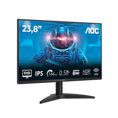 AOC 24B36X 24 inch FHD Gaming Monitor 144Hz, IPS Panel, 4ms GtG, HDR10, (1920x1080 HDMI 1x 1.4) Black