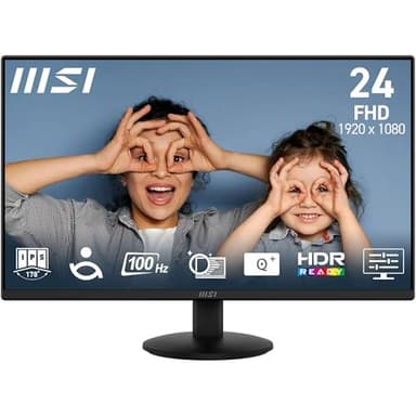 MSI PRO MP242L 23.8-Inch FHD Office Monitor - 1920 x 1080 IPS Panel, 4-Sided Frameless, 100 Hz Refresh Rate, Eye-Friendly Screen, Tilt-Adjustable - HDMI 1.4b, DP (1.2a)