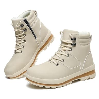 Bravover Walking Boots Womens Ankle Boots Hiking Boots Waterproof Mid Calf Boots Lace up Zipper lightweight Non-Slip Outdoor Trekking Boots Work Boots for Women