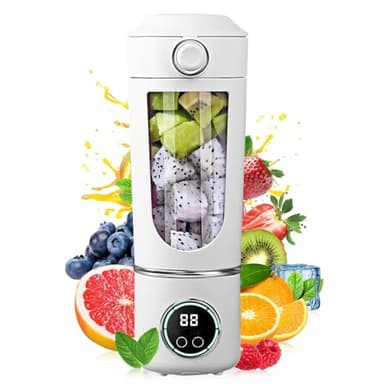 Portable Juicer Blender, Personal Blender 700ml USB Rechargeable for Shakes and Smoothies with 12 Blades and Extra Lid, Traveling Portable Fruit Veggie Juicer Electric Blender for Gym,Office,Traveling