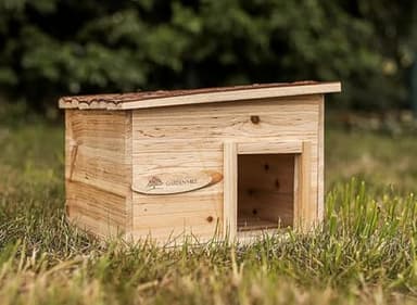 Garden Mile Hedgehog House Wintering Shelter & Feeding Station, Durable Wooden Predator-Proof Outdoor Habitat