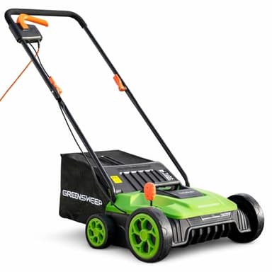 GreenSweep TurfoGlide | Artificial Grass Electric Turf Sweeper, 320mm Working Width, 1500W Mains-Powered Motor, 3,500 RPM Helical Brush, Lifts Flattened Turf & Collects Debris