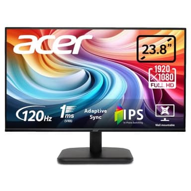 Acer EK241YG 24 inch Full HD (1920 x 1080) Monitor - 120Hz, 1ms, IPS Panel, Adaptive Sync, 99% sRGB, HDMI, VGA