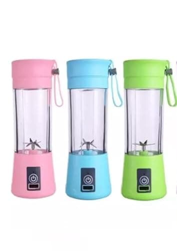 Portable USB Rechargeable Juice Blender 380ml – Personal Smoothie Maker in Blue, Pink & Green – Mini Electric Juicer Cup for Shakes, Protein, Baby Food – Travel & Gym Use (Blue)
