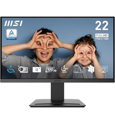 MSI PRO MP223 E2 21.45-Inch Full HD Office Monitor - 1920 x 1080 Resolution, 100Hz, Eye-Friendly Screen, Tilt-Adjustable - HDMI™ 1.4b, DisplayPort 1.2a