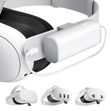 SUPERUS Battery Pack for Meta Quest 3/3S & Oculus Quest 2, 5000mAh, PD20W Fast Charging, Extra 2-3H Playtime, Compatible with Original & Elite Straps, Lightweight Portable Rechargeable VR Accessories