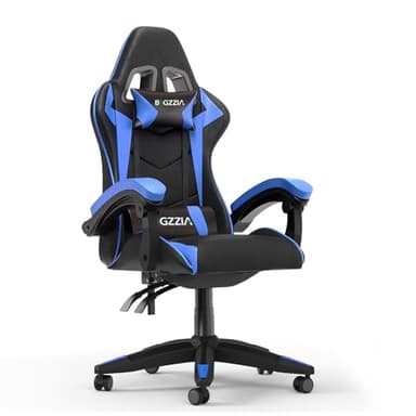 Racingreat Ergonomic Gaming Chair with Adjustable Height, Reclining Feature, Headrest, and Lumbar Support for Adults (Basics, Blue)