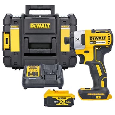 Dewalt DCF887N 18V Brushless Impact Driver with 1 x 5.0Ah Battery & Charger + Case (Without Inlay)