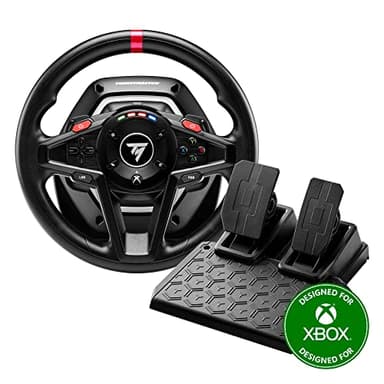 Thrustmaster T128 – Wired Racing Wheel with Dynamic Force Feedback – Sim Racing Bundle with Magnetic Pedal Set and Cables – Compatible with Xbox Series X|S, Xbox One and PC – Black