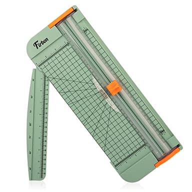Firbon A4 Paper Cutter 12 Inch Titanium Paper Trimmer Scrapbooking Tool with Automatic Security Safeguard and Side Ruler for Craft Paper, Coupon, Label and Cardstock, Morandi