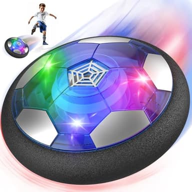 Hover Football Toys for Boys Gifts, Rechargeable Air Floating Soccer Ball with LED Lights, Indoor Foam Bumper Ball Games for Christmas Xmas Birthday Presents for 3 4 5 6 7 8+ Year Old
