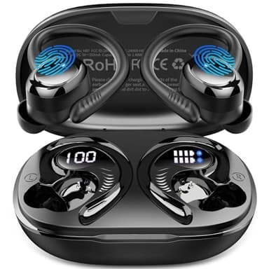 Wireless Earbuds Sport, 3D-Stereo Bluetooth 5.4 Headphones Deep Bass Ear Buds, 4 ENC Noise Cancelling Mic Earphones Running, 50+Hrs USB-C IP-X7 Waterproof in Ear Headset Android iOS for Workout Gym